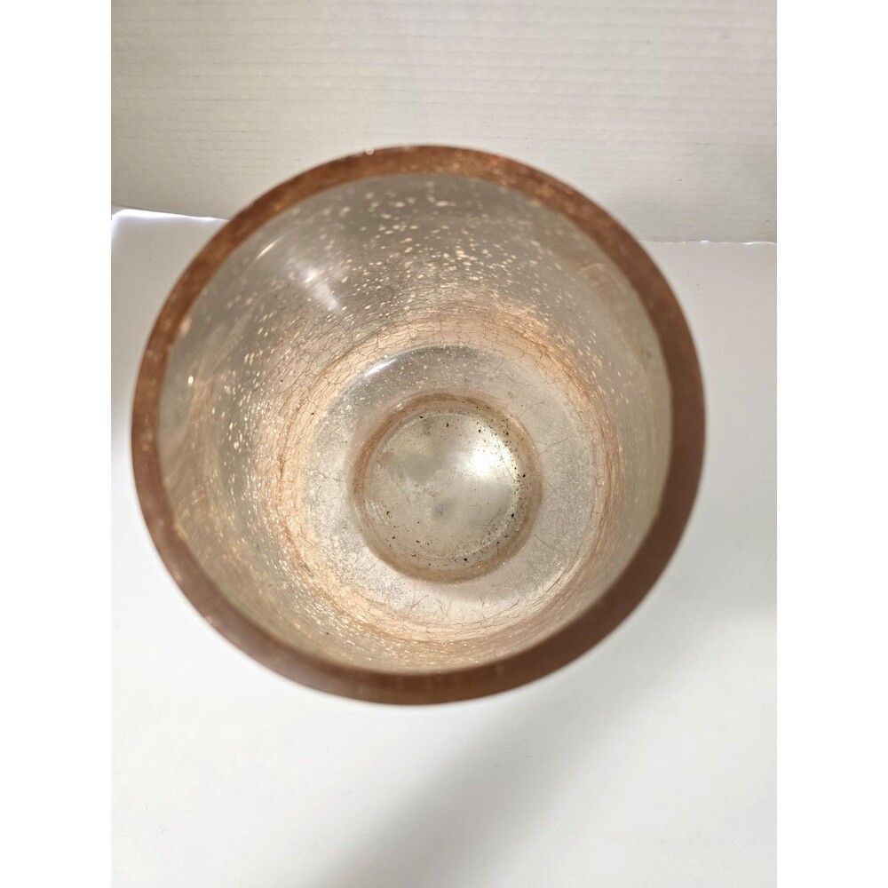 8" Gold Crackle Mercury Glass Candle Jar Holder Large Decorative Home Decor - Picture 3 of 6